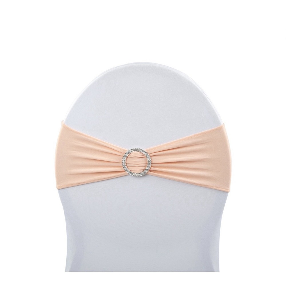 50 Buckle Spandex Stretch Chair Band Sash Bow Blush Soft Pink